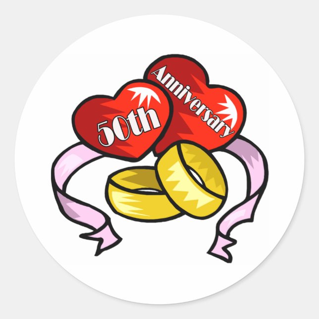 50th anniversary w classic round sticker (Front)