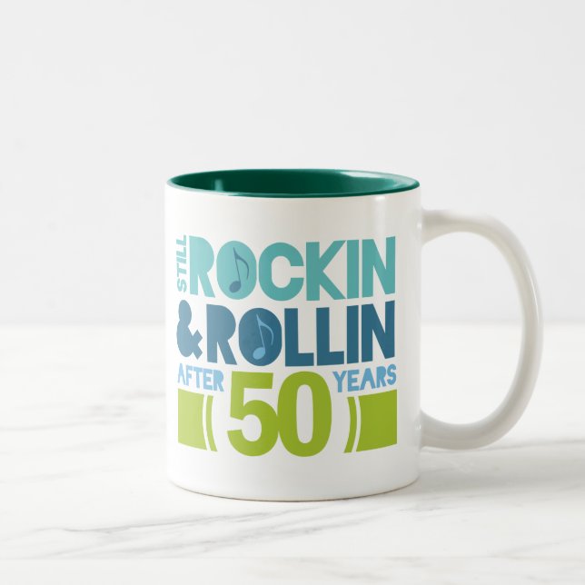 50th Anniversary Wedding Gift Two-Tone Coffee Mug (Right)
