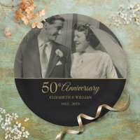 50th Anniversary Wedding Gold Black Photo