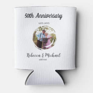 50th anniversary wedding photo circle name year can cooler