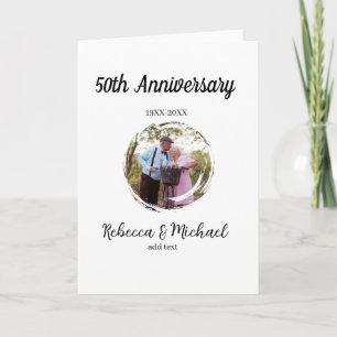 50th anniversary wedding photo circle name year card
