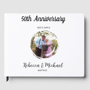 50th anniversary wedding photo circle name year guest book