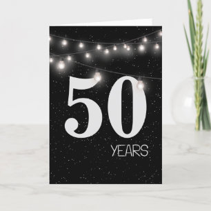 50th Anniversary with Lights and Stars Card