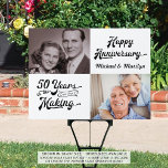 50th Anniversary Years in the Making Photo Garden Sign<br><div class="desc">Announce and recognise the 50th Wedding Anniversary couple and/or welcome guests to a celebration party with this lawn or yard sign. The design features a 50 YEARS IN THE MAKING title design which incorporates their wedding year in a retro calligraphy typography and two photos. The design is duplicated on the...</div>