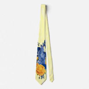 50th Anniversary-Yellow Roses Blue Carnation Tie