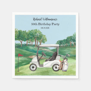50TH (ANY YEAR) BIRTHDAY PARTY GOLF COURSE NAPKIN