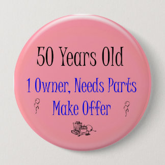 50th Birthday 10 Cm Round Badge