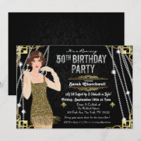 50th Birthday 1920s Gatsby Flapper Girl Birthday