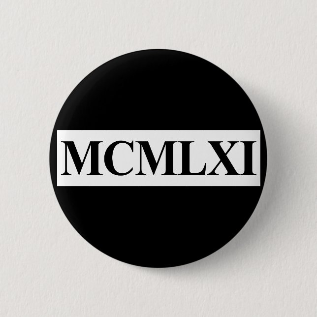 50th Birthday, 1961 6 Cm Round Badge (Front)