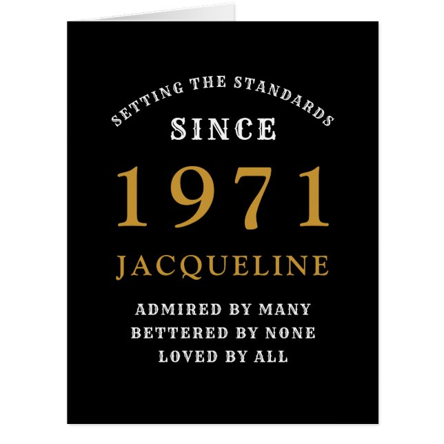 50th Birthday 1971 Black Gold For Her Personalised (Front)