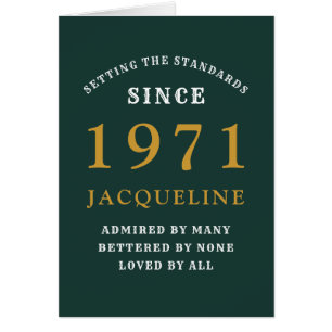 50th Birthday 1971 Green Gold For Her Personalised