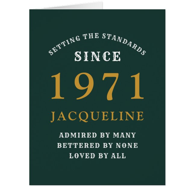 50th Birthday 1971 Green Gold For Her Personalized (Front)