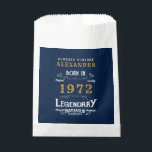 50th Birthday 1972 Blue Gold Add Name Retro Favour Bags<br><div class="desc">A personalised classic favour bag design for that birthday celebration. More gifts and party supplies available with the "Legendary" design in the store.</div>