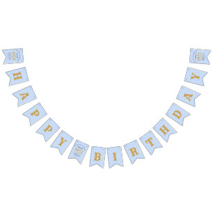 50th Birthday 1972 Blue Gold Name Chic Bunting