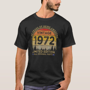 50th Birthday 1972 Patriotic Vintage T-Shirt