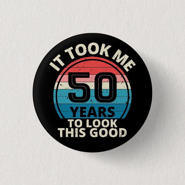 50TH BIRTHDAY 3 CM ROUND BADGE (Front)
