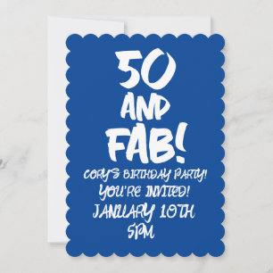 50th BIRTHDAY 50 AND FAB PARTY INVITATIONS