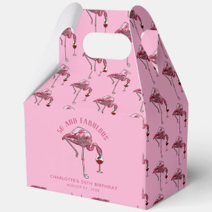 50th Birthday 50 and Fabulous Tropical Flamingo Favour Box