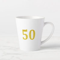 50th Birthday 50 Fifty Fiftieth Gold Glitter White