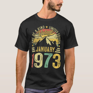 50th Birthday 50 Year Vintage January 1973 Retro T-Shirt