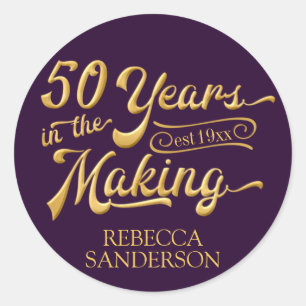 50th Birthday 50 YEARS IN THE MAKING Classic Round Sticker