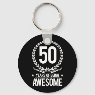 50th Birthday (50 Years Of Being Awesome) Key Ring