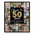 50th Birthday 51 Photo Collage Cheers to 50 Years