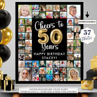 50th Birthday 57 Photo Collage Cheers to 50 Years