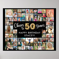 50th Birthday 68 Photo Collage Cheers To 50 Years