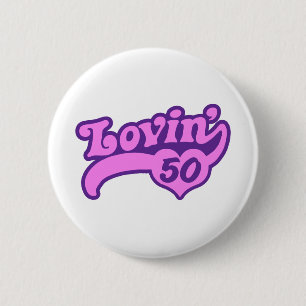 50th Birthday 6 Cm Round Badge