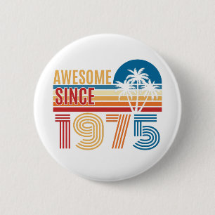 50TH BIRTHDAY 6 CM ROUND BADGE