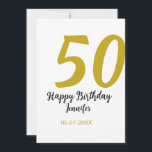 50th birthday add name date year black template go<br><div class="desc">editable design</div>