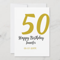 50th birthday add name date year black template go