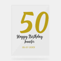 50th birthday add name date year black template go