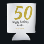 50th birthday add name date year black template go can cooler<br><div class="desc">editable design</div>