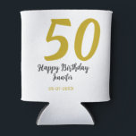 50th birthday add name date year black template go can cooler<br><div class="desc">editable design</div>