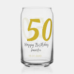 50th birthday add name date year black template go can glass<br><div class="desc">editable design</div>