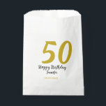 50th birthday add name date year black template go favour bags<br><div class="desc">editable design</div>