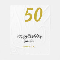50th birthday add name date year black template go
