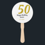 50th birthday add name date year black template go hand fan<br><div class="desc">editable design</div>