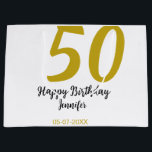 50th birthday add name date year black template go large gift bag<br><div class="desc">editable design</div>