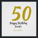 50th birthday add name date year black template go poster<br><div class="desc">editable design</div>