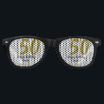 50th birthday add name date year black template go retro sunglasses<br><div class="desc">editable design</div>