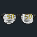 50th birthday add name date year black template go retro sunglasses<br><div class="desc">editable design</div>