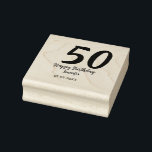 50th birthday add name date year black template go rubber stamp<br><div class="desc">editable design</div>