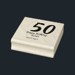 50th birthday add name date year black template go rubber stamp<br><div class="desc">editable design</div>