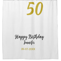 50th birthday add name date year black template go