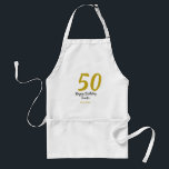 50th birthday add name date year black template go standard apron<br><div class="desc">editable design</div>