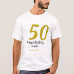50th birthday add name date year black template go T-Shirt<br><div class="desc">editable design</div>