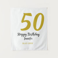 50th birthday add name date year black template go